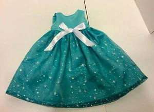 Rare Dolly Duds Dress Blue Sparkle Stars White Ribbon Fits American Girl Doll - Picture 1 of 5