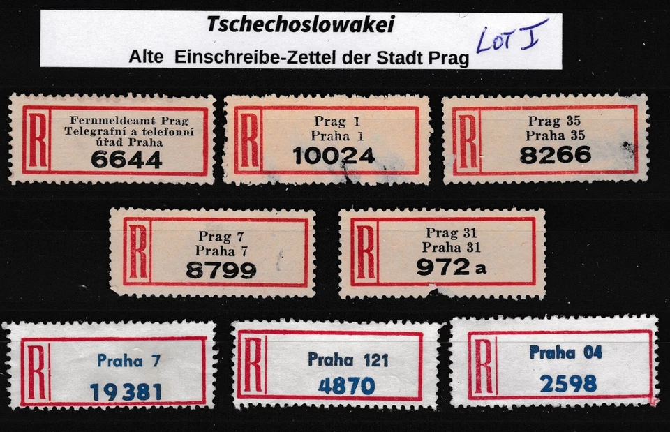 Alte  Einschreibemarken aus der Stadt Prag/Praha - Bild 1 von 1