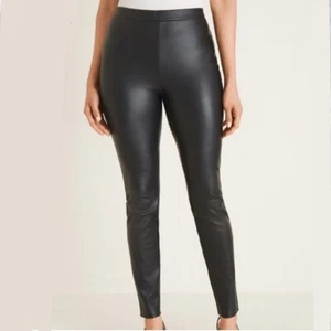 NWT Chico's Faux Leather look Leggings Pull on Women's size 16 - Picture 1 of 16