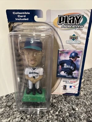 Ichiro Suzuki Rookie Bobblehead UD Playmakers Seattle Mariners White Jersey New - Image 1 of 4