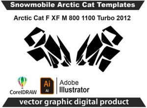 Snowmobile Arctic Cat F XF M 800 1100 Turbo 2012 Templates Format AI CDR EPS S1 - Picture 1 of 2