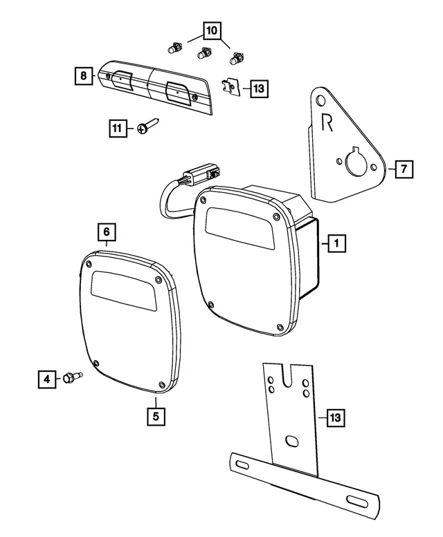 Luz trasera de respaldo para camionetas Dodge Ram 90-24 Mopar derecha nueva OEM Foto 1 de 1