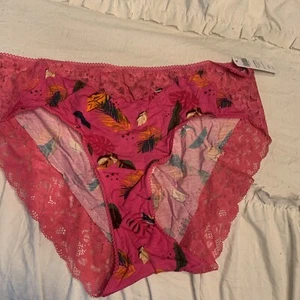 Soma 570292333 EMBRACEABLE SIGNATURE LACE HIPSTER JUBILANT PALM MINI PINK XL - Picture 1 of 8
