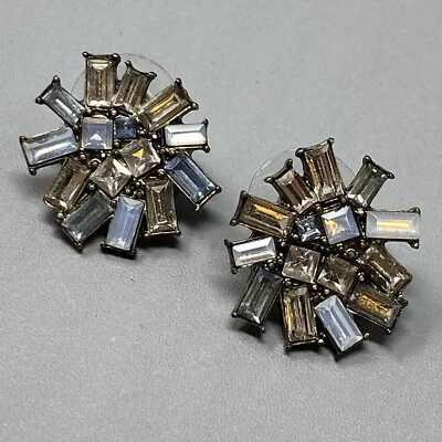 Pendientes perforados con barra de chuchería cristal azul claro estrás racimo bling vacaciones Foto 1 de 4