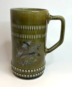 Vintage Wade Irish Porcelain Blue Green Duck Mallard Beer Stein 6.5” Mug - Picture 1 of 5