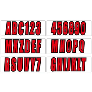 Kits de calcomanías adhesivas de números y letras rojas sólidas para barcos y embarcaciones personales - Imagen 1 de 6
