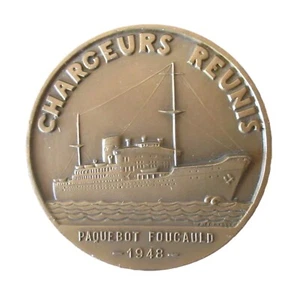FRANCE- 1948- SS   PERE DE FOUCAULT -  OCEANLINER -BRONZE - Picture 1 of 2