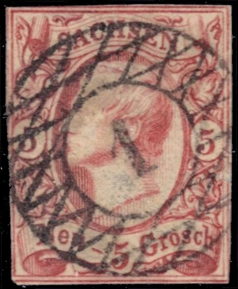 SAXONY 13 - King John I "1856 Vermilion" (pc12619) - Image 1 of 1