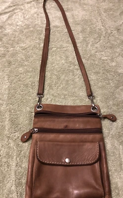 Roots Bag Brown Leather Canada *See Pics - Marks, Spot, Stains* TLC Needed Used - Image 1 of 4