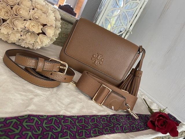 Tory burch small thea web satchel, Women's Fashion, Bags & Wallets,  Cross-body Bags on Carousell