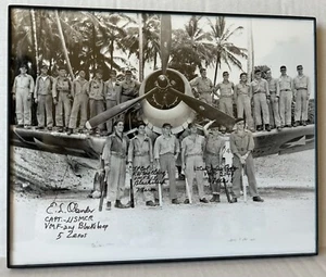 WWII Blacksheep Sqadron Photograph Autographed Black and White Photo Militaria - Picture 1 of 5