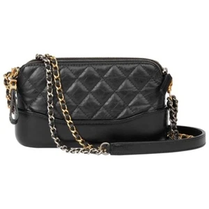NEW CHANEL Black Quilted Hobo Mini Gabrielle Goatskin Shoulder Crossbody Bag - Picture 1 of 14