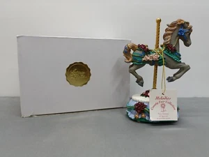Heritage House County Fair Gray Carousel Horse Musical -Unchained Melody- Tested - Picture 1 of 9
