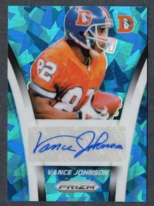 2024 Prizm Football Flash Back Vance Johnson Auto Blue Cracked Ice 86/99 #YB - Picture 1 of 2