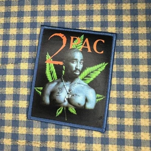 2Pac Weed 420 Patch Rap Hip Hop Vintage Iron-On NEW UNUSED 3.5 inch Deadstock - Picture 1 of 7
