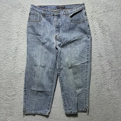 Vintage Halston Jeanswear Size 12 Light Wash High Waist Capri Denim Pants - Image 1 of 4
