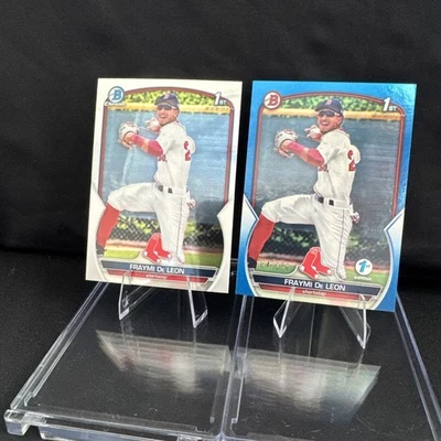 2023 Bowman 1st  Fraymi De Leon Blue Foil /150 (RC) + bonus card Res Sox 🔥🔥 - Image 1 of 4