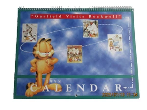 Calendario vintage 1998 "Garfield Visits Rockwell" mismo año que 2026 y 2037 EE. UU. - Imagen 1 de 7