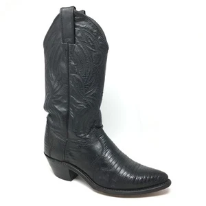 Justin Westernstiefel Cowgirl-Schuhe Damengröße 6 schwarz Original Eidechse zum Überziehen - Bild 1 von 9