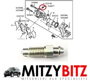 Brake Caliper Bleed Screw M7 for Mitsubishi PAJERO SHOGUN SPORT K96W MK1 3.0 - Picture 1 of 5