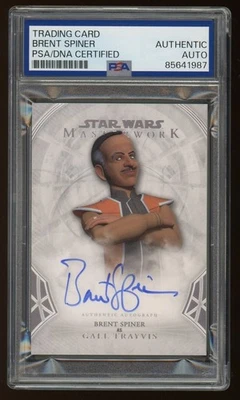 Brent Spiner PSA/DNA Auto Star Wars Masterwork Gall Trayvis Topps Card Item 987 - Image 1 of 2