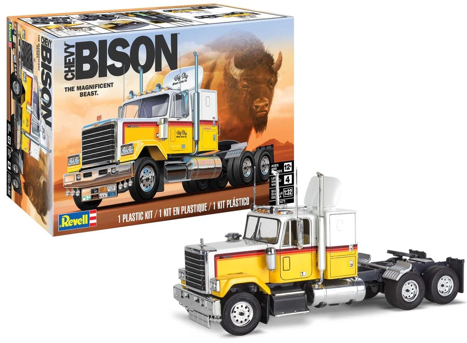 Revell 17471 - Maquette Voiture 1 32 Chevy Bison Semi Truck - 1 32