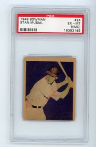 1949 Bowman Stan Musial #24 PSA 6 (OC) EX-MT (KE) - Picture 1 of 1
