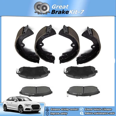 OE Front & Rear Ceramic Brake Pad + Drum Shoe for 1989-1994 Nissan Maxima 3.0L Foto 1 de 4
