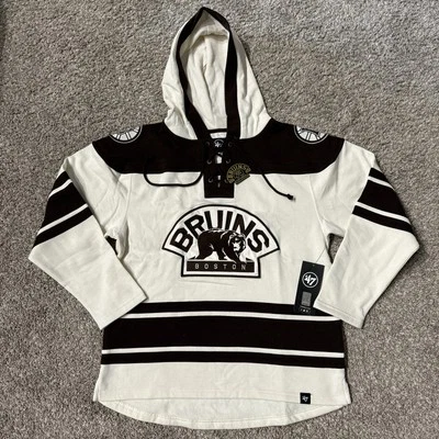 ‘47 Brand Boston Bruins Mens M Sweatshirt Jersey Superior Lacer Hoodie NWT $150 - Image 1 of 4