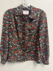 Vintage Silky Tulip Blouse Pendleton Small Red Country Sophisticates 80’s - Picture 1 of 3