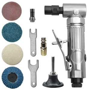 Angle air die grinder 1/4" with 4 pcs 2" roll lock sanding discs, polished co... - Picture 1 of 5
