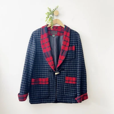 Lauren By Ralph Lauren Vintage 100% Lambs Wool Tartan Plaid Blazer Size Medium - Image 1 of 4
