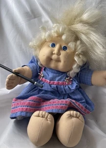 Rare 1986 "Cornsilk" Cabbage Patch Girl Blonde Blue Eyes Mold 12 COLECO KT dress - Bild 1 von 14