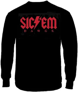 Georgia Bulldogs Black Sic 'Em Bolt Long Sleeve T Shirt - Picture 1 of 5