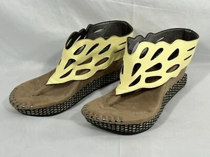 Modzori Reversible Sandals Womens 6 Silver Yellow Slip on Platform Wedge Heel - Picture 1 of 12