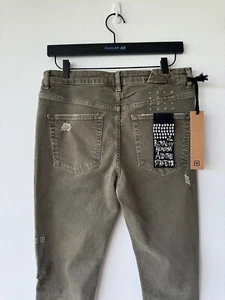 Ksubi mens denim jean jeans chitch 32 overdye surplus green khaki ripped - Picture 1 of 8
