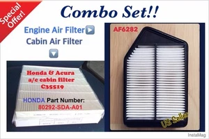For Honda Accord 2013-17 2.4L & Acura TLX 13-17 2.4L Cabin & Engine Air Filter - Picture 1 of 1