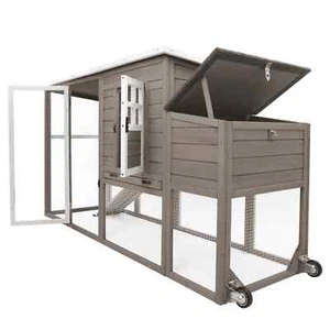Large Chicken Coop with Run & Nesting Box Outdoor Hen House Rabbit Hutch Poultry - Picture 1 of 8