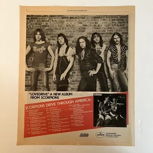 Scorpions Lovedrive Orig 1979 Original 10,5"x14" Poster Typ Werbung - Bild 1 von 1