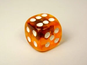 Dados de juego de casino con ámbar báltico 17 mm marrón arce color transparente E088 - Imagen 1 de 6