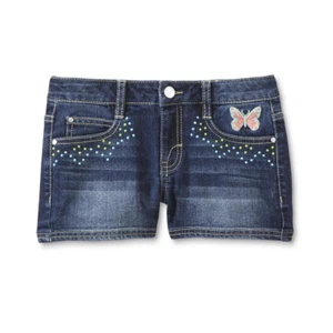 Route 66 Mädchen verzierte Jeansshorts - Schmetterling verschiedene Mädchengrößen Neu mit Etikett - Bild 1 von 2