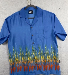 Camisa Hawaiana Uluwatu Para Hombre XL Extra Grande Llamas Fuego De Colección Aloha Años 90 Y2K - Imagen 1 de 9