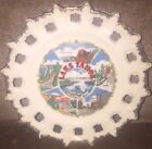 Vintage Lake Tahoe Souvenir Collector Hanging Plate With Gold Trim About 5.5 In