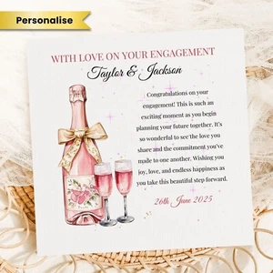 Engagement Card Personalised Couple Son Daughter Fiance Fiancee Special Drinks - Picture 1 of 2