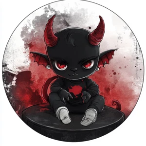 Adesivo Auto Sticker Bambino Diavolo Cartone Animato Adesivo 9X9 cm Trasparente - Foto 1 di 1