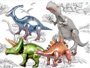 Dinosaur Balloons Set of 4 Jumbo Mylar Walking Balloon - Picture 1 of 9