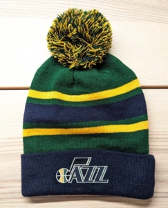 Utah Jazz NBA Basketball Beanie Hat Fall/Winter Adult Unisex Pom Knit Authentic - Picture 1 of 4
