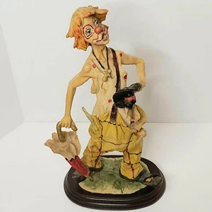  Pucci Arnart Vintage 11.5 " Porcelain Hobo Clown Figurine with Umbrella - Picture 1 of 5