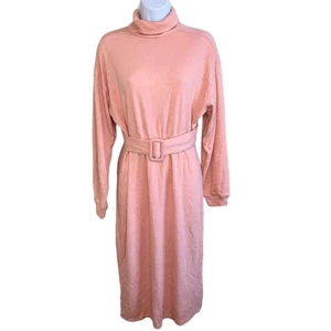 Leyden Damen Rollkragen Midikleid XS Rosa Dusty Coral Gürtel Langarm - Bild 1 von 9