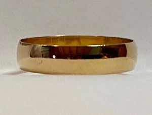 Vintage Yellow Gold Filled WEDDING BAND Ring ~5-1/2mm Size 13 NEW Old Stock - Picture 1 of 6